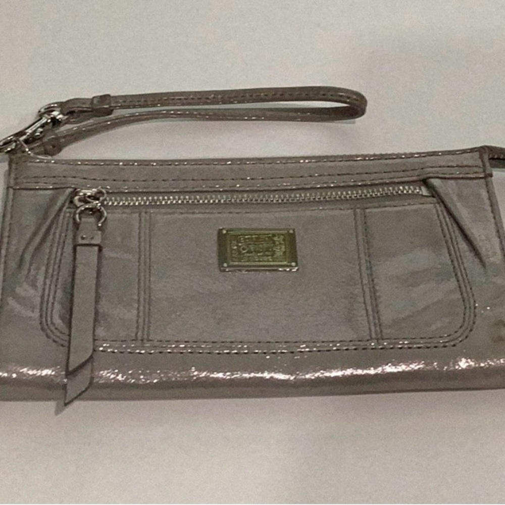 Coach Poppy Silver Wallet/wristlet
